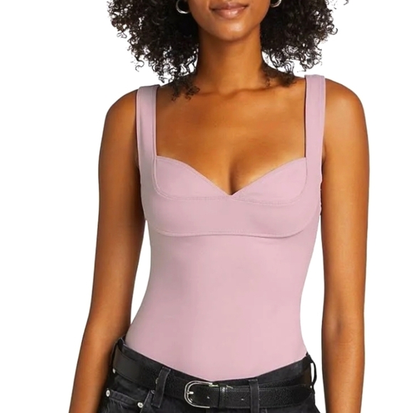 Free People Tops - Free People Dusk til Dawn Bodysuit sz MED in Dusty Pink​​​​